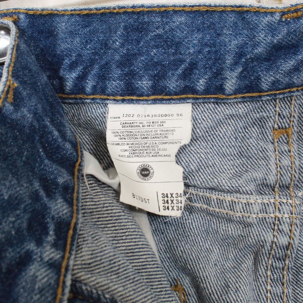 CARHARTT Medium Wash Straight Leg Jeans Size 34 - Picture 10 of 10